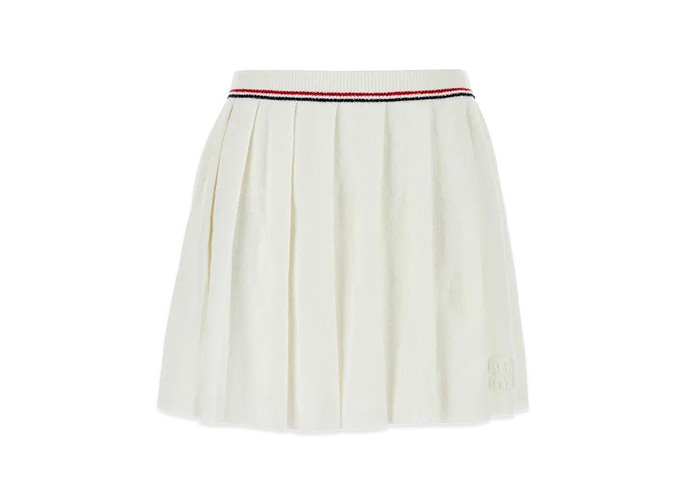 MIU MIU Women's Stretch Terry Fabric Skirt "White"