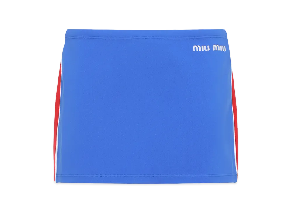 MIU MIU Women's Logo Embroidery Skirt "Blue"