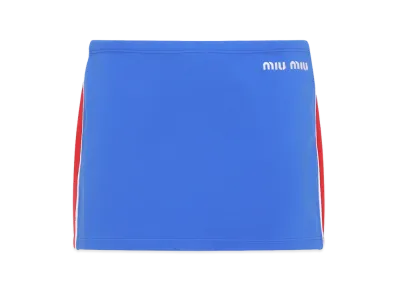 MIU MIU Women's Logo Embroidery Skirt "Blue"