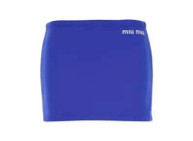 MIU MIU Women's Stretch Nylon Mini Skirt "Blue"