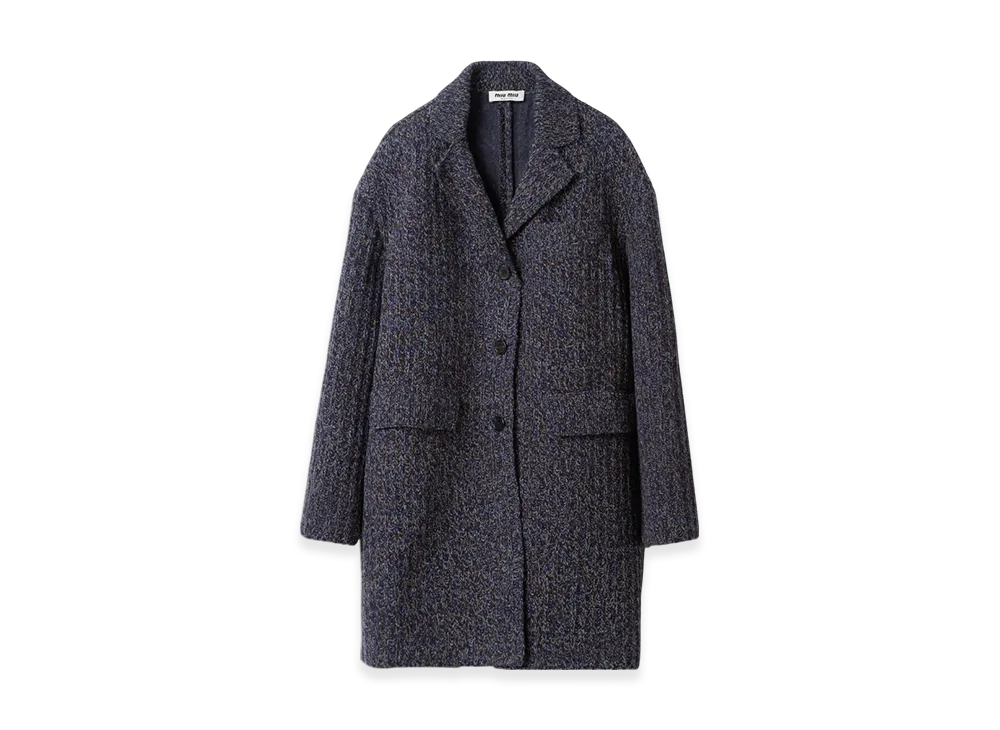 MIU MIU Women's Wool and Cotton Coat "Navy"