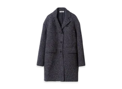 MIU MIU Women's Wool and Cotton Coat "Navy"