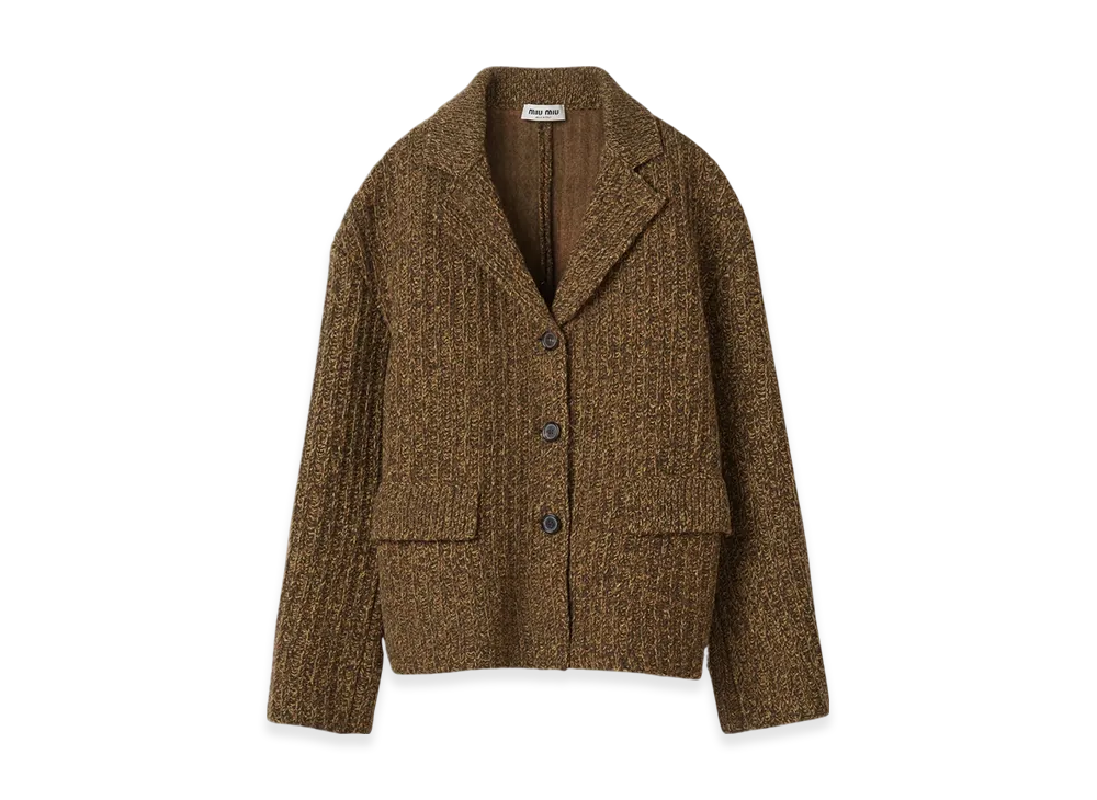 MIU MIU Women's Wool and Cotton Jacket "Olive Green"