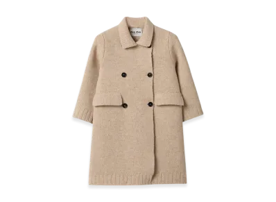MIU MIU Women's Embroidered Wool Jacket "Sand Beige"