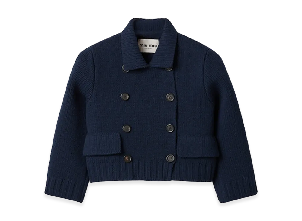 MIU MIU Women's Cropped Wool Jacket "Navy"
