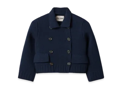MIU MIU Women's Cropped Wool Jacket "Navy"