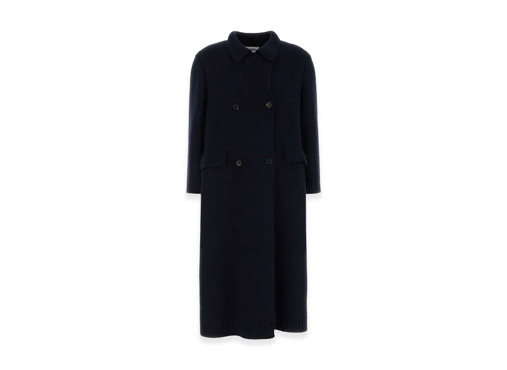 MIU MIU Women's Wool Blend Coat "Navy Blue"