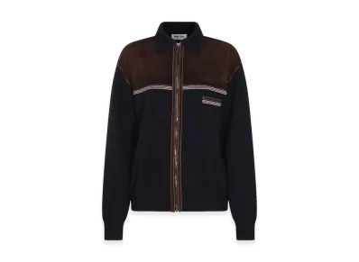 MIU MIU Women's Wool Cardigan "Dark Blue"