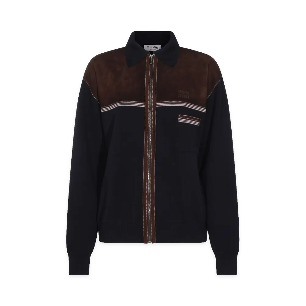 MIU MIU Women's Jackets "Blu/Cacao"