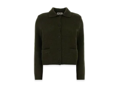 MIU MIU Women's Wool Cardigan "Bottle Green"