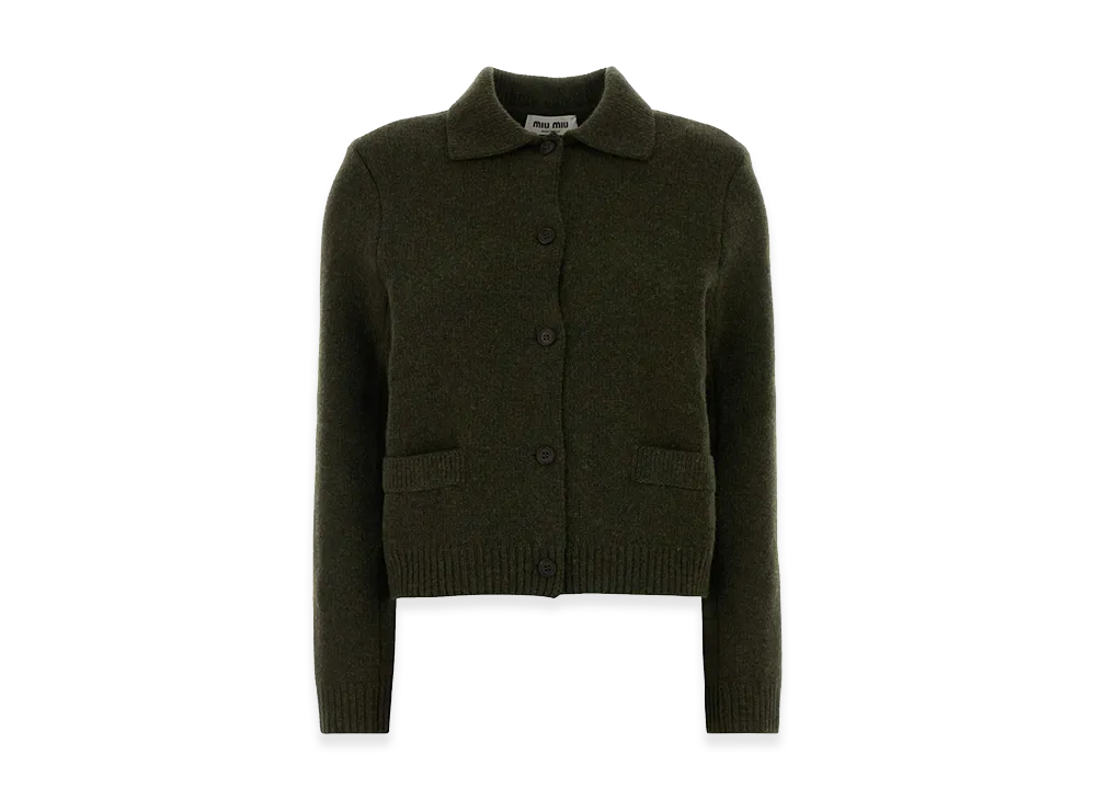 MIU MIU Women's Bottle Wool Cardigan "Green"