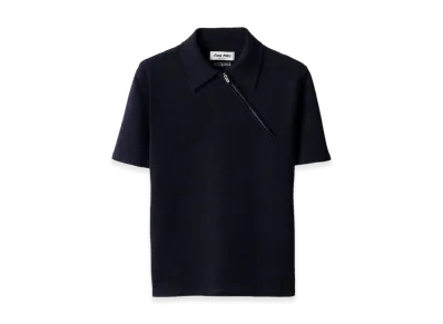 MIU MIU Women's Cashmere Polo Shirt "Midnight Blue"