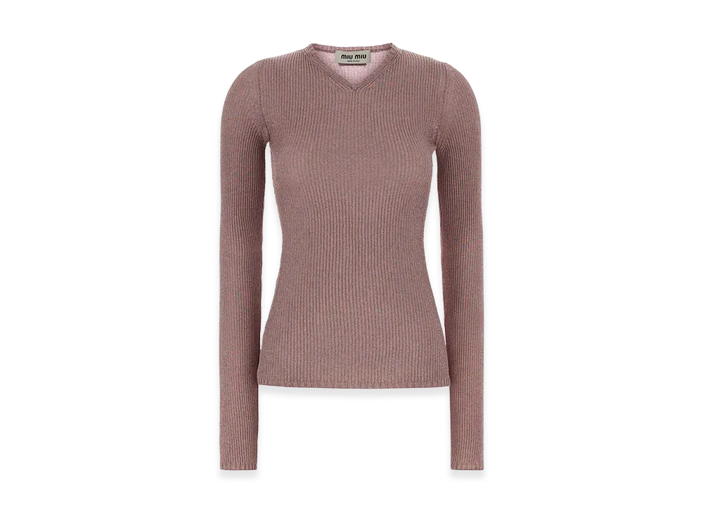 MIU MIU Women's Viscose Blend Top "Pink"
