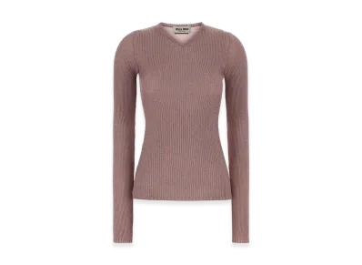 MIU MIU Women's Viscose Blend Top "Pink"