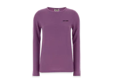 MIU MIU Women's Wool Blend Sweater "Purple"