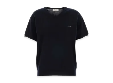 MIU MIU Women's Wool Sweater "Gray/Midnight Blue"