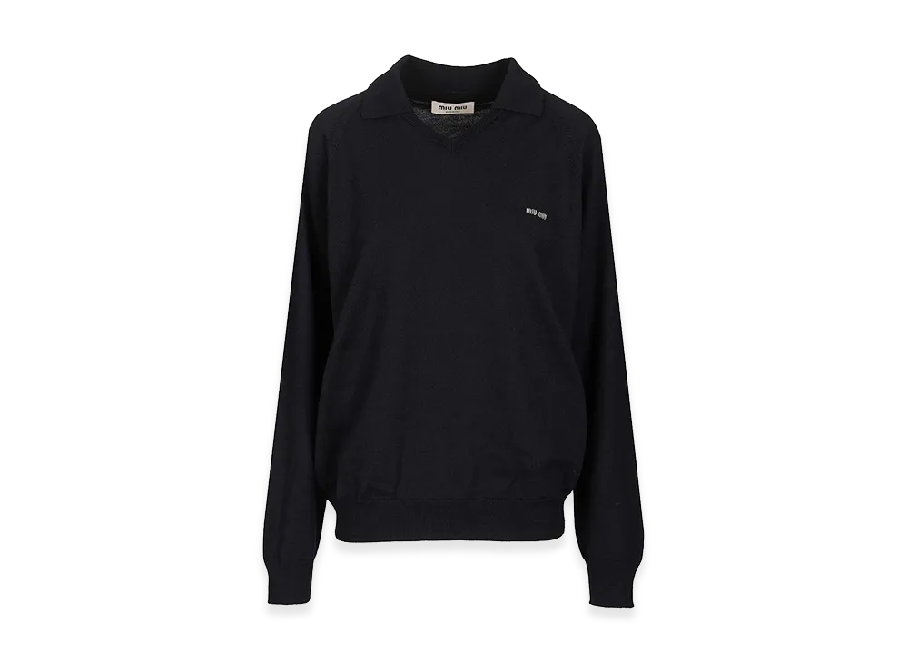 MIU MIU Women's Wool Sweater "Midnight blue"