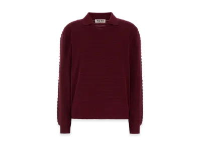 MIU MIU Women's Embroidered Cotton Polo Shirt "Red"