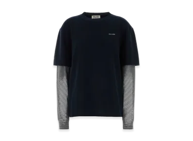 MIU MIU Women's Wool Blend Sweater "Midnight Blue"