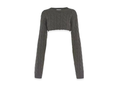 MIU MIU Women's Cropped Cashmere Sweater "Grey"