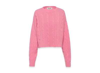 MIU MIU Women's Crewneck Cashmere Sweater "Pink"