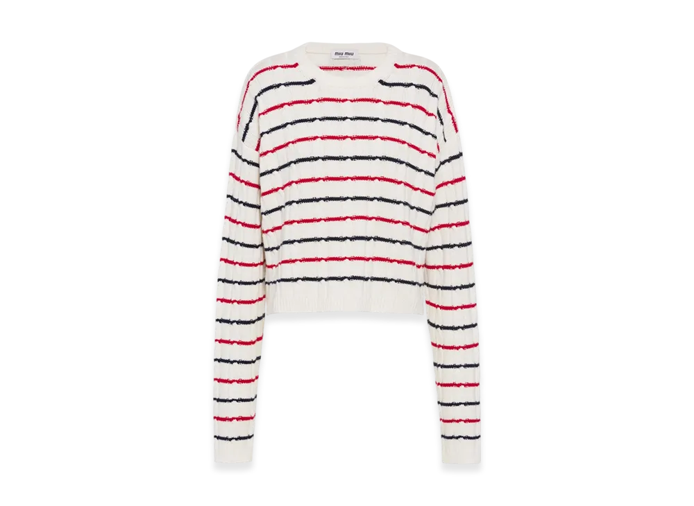 MIU MIU Women's Oversized Cashmere Sweater "White"