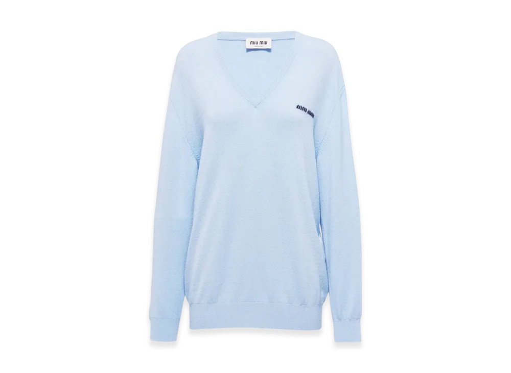 MIU MIU Women's Cashmere Logo Sweater "Astro"