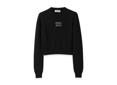 MIU MIU Women's Cashmere Logo Knit "Grey"