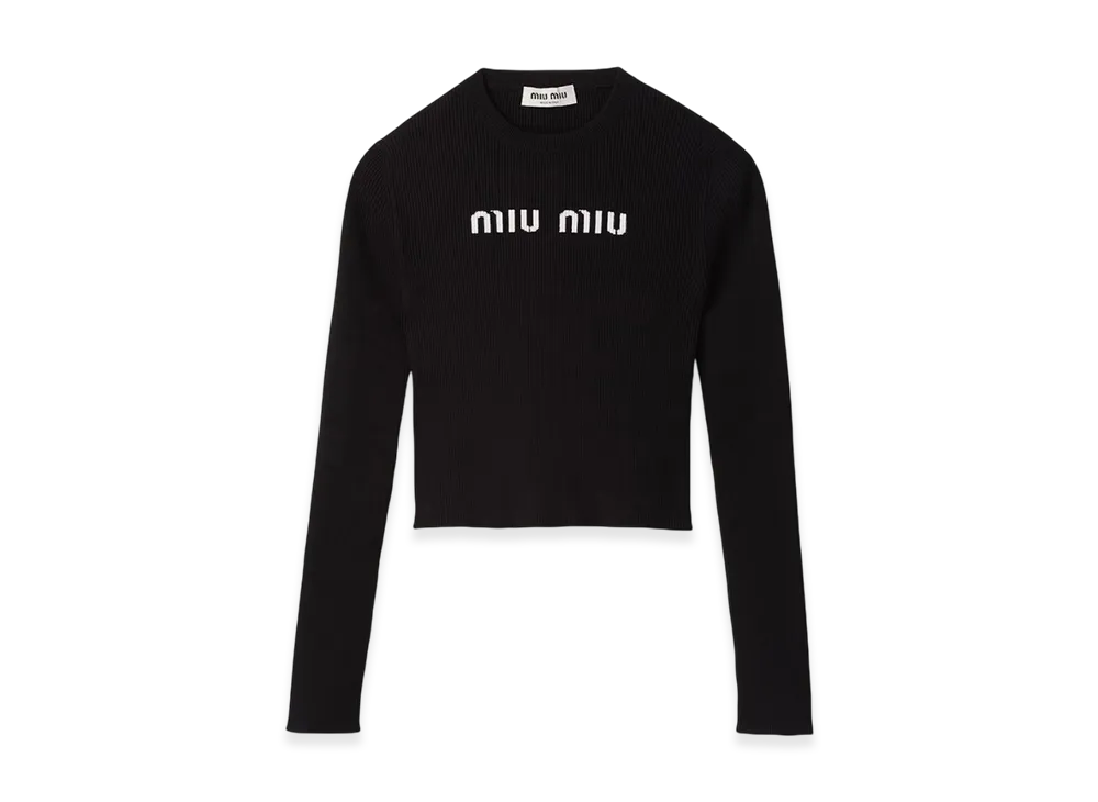 MIU MIU Women's Viscose Sweater "Black"