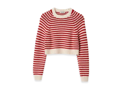 MIU MIU Women's Cotton and Cashmere Sweater "Red"