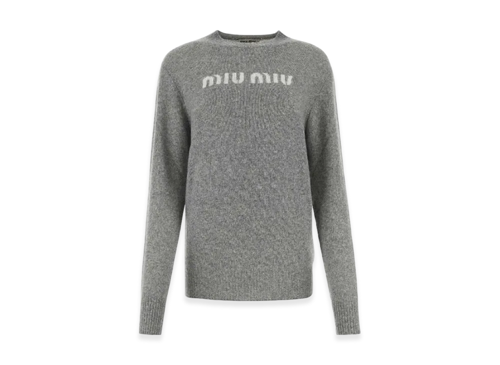 MIU MIU Women's Wool and Cashmere Sweater "Grey"