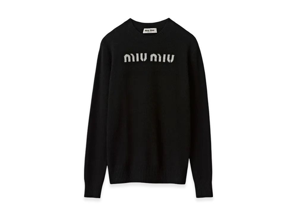 MIU MIU Women's Wool and Cashmere Sweater "Black"