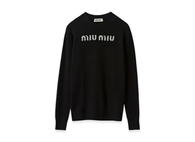 MIU MIU Women's Wool and Cashmere Sweater "Black"