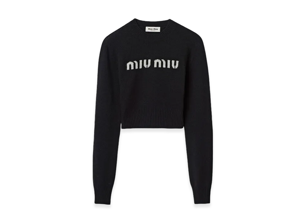 MIU MIU Women's Wool and Cashmere Sweater "Black"