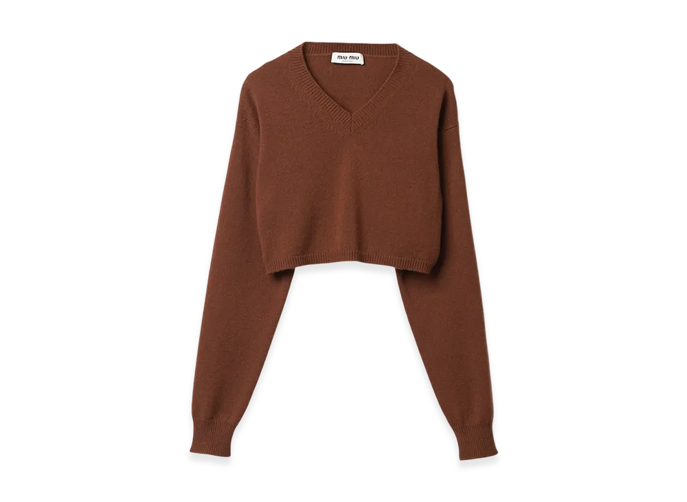 MIU MIU Women's Cashmere Sweater "Tobacco"