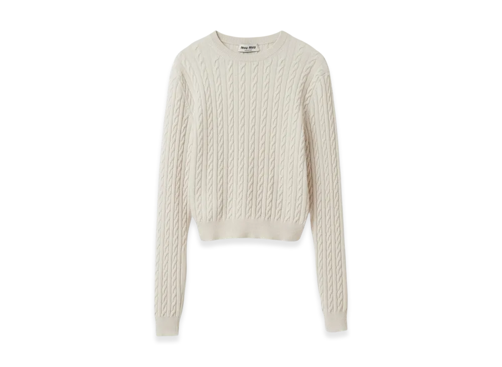 MIU MIU Women's Cashmere Sweater "Chalk White"