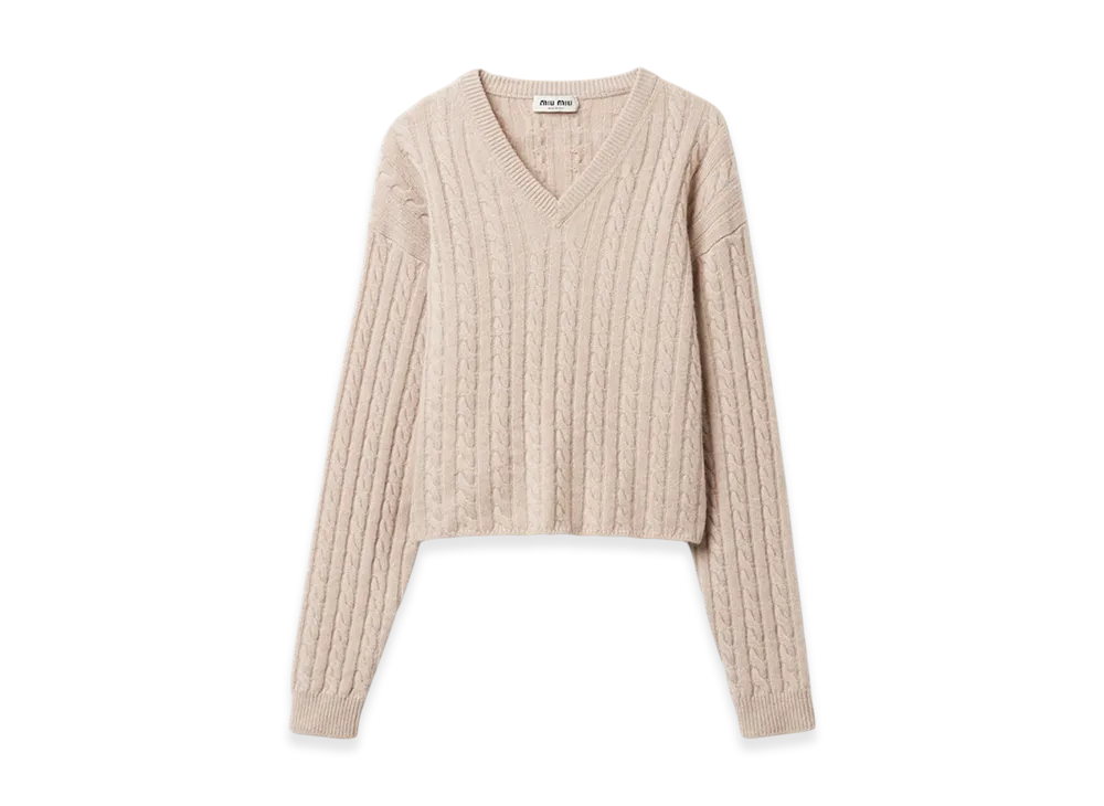 MIU MIU Women's Cashmere Sweater "Limestone"