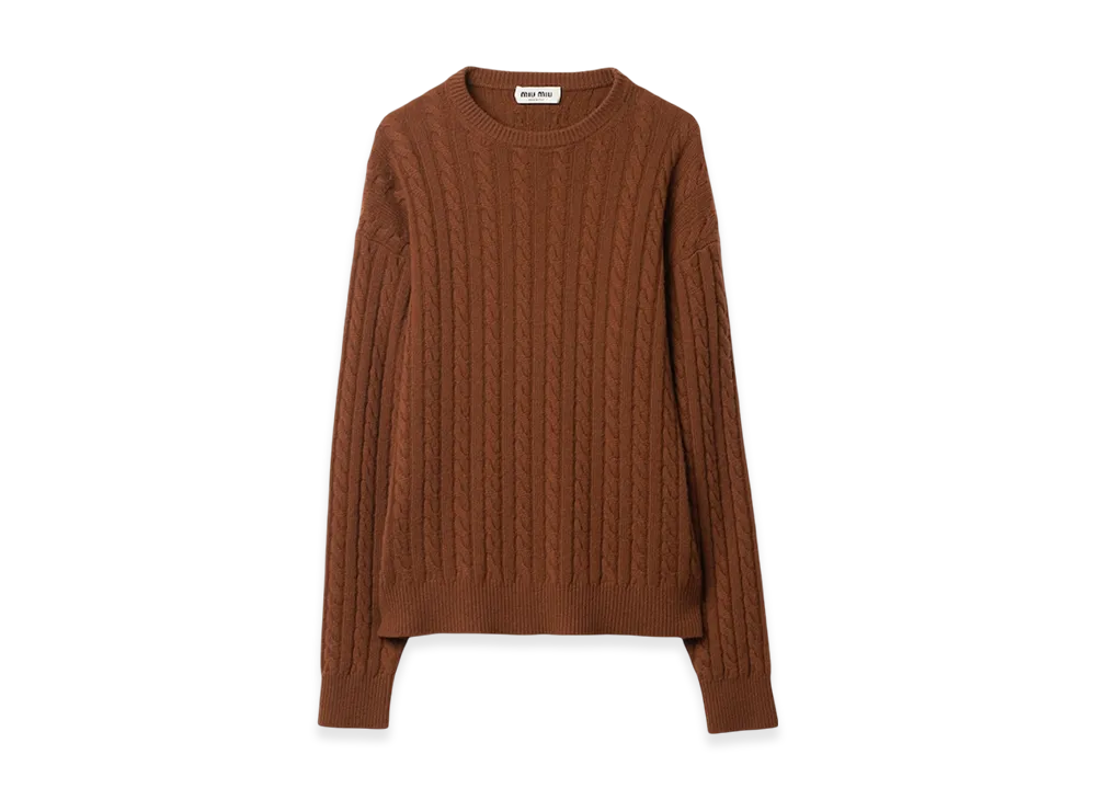 MIU MIU Women's Cashmere Sweater "Tobacco"