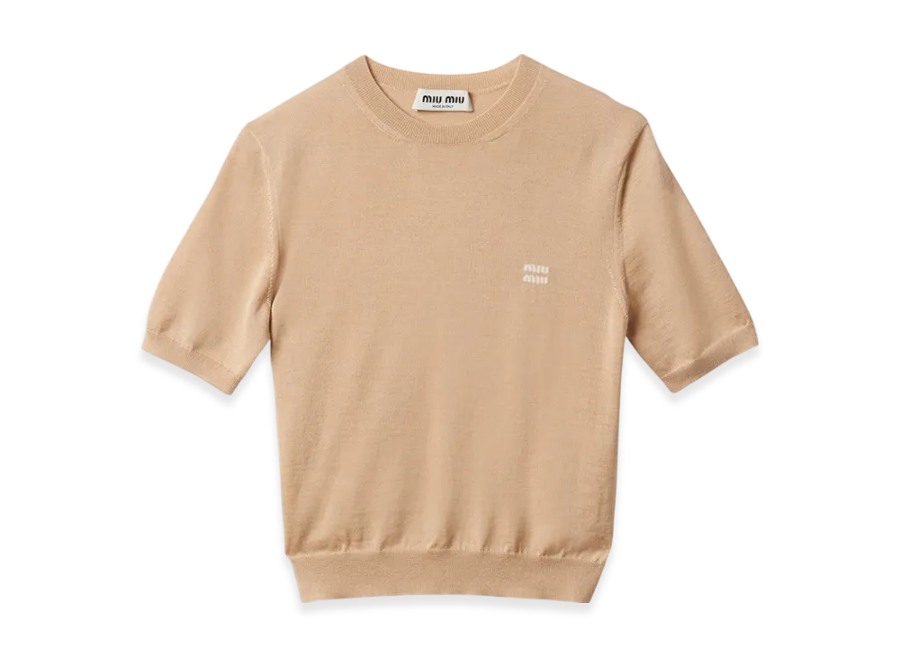 MIU MIU Women's Cashmere and Silk Sweater "Albino White"