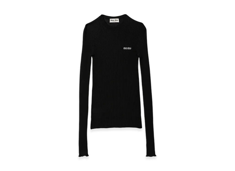 MIU MIU Women's Cashmere and Silk Sweater "Black"