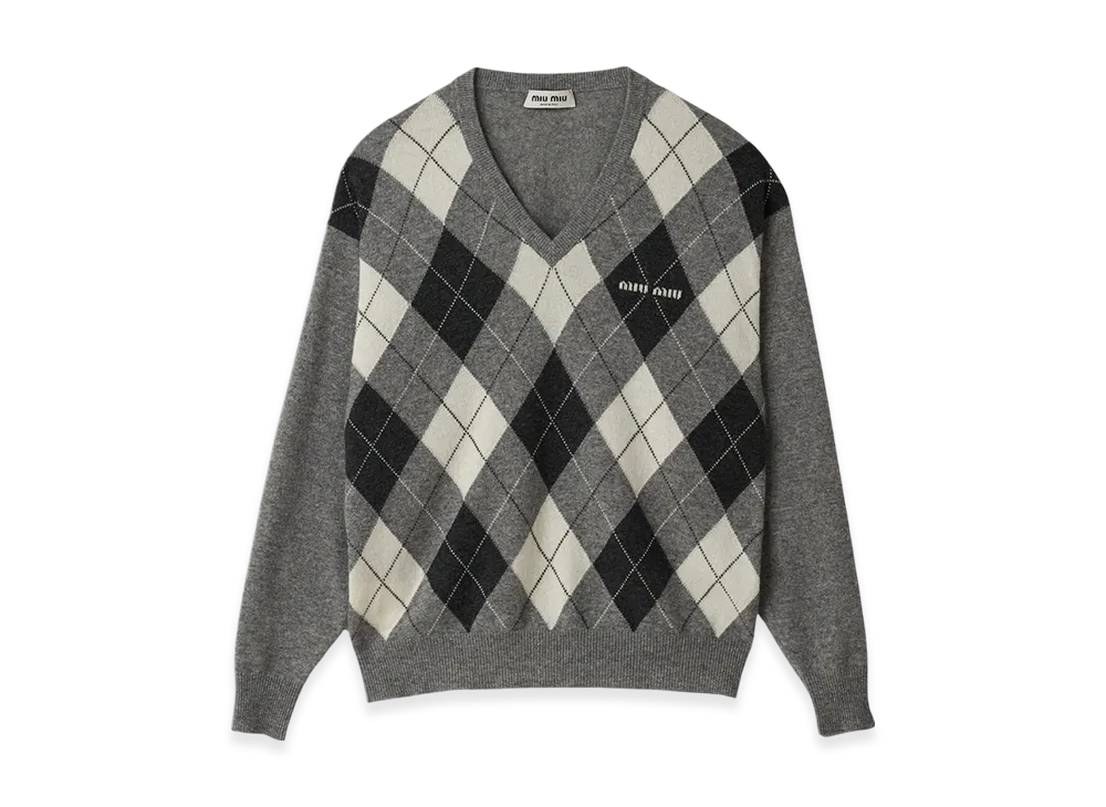 MIU MIU Women's Cashmere Sweater "Marble Grey"