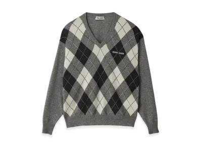 MIU MIU Women's Cashmere Sweater "Marble Grey"
