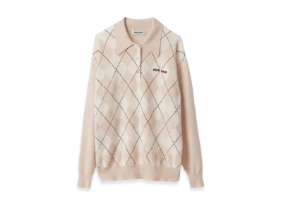 MIU MIU Women's Cashmere Knit Polo Shirt "Natural"