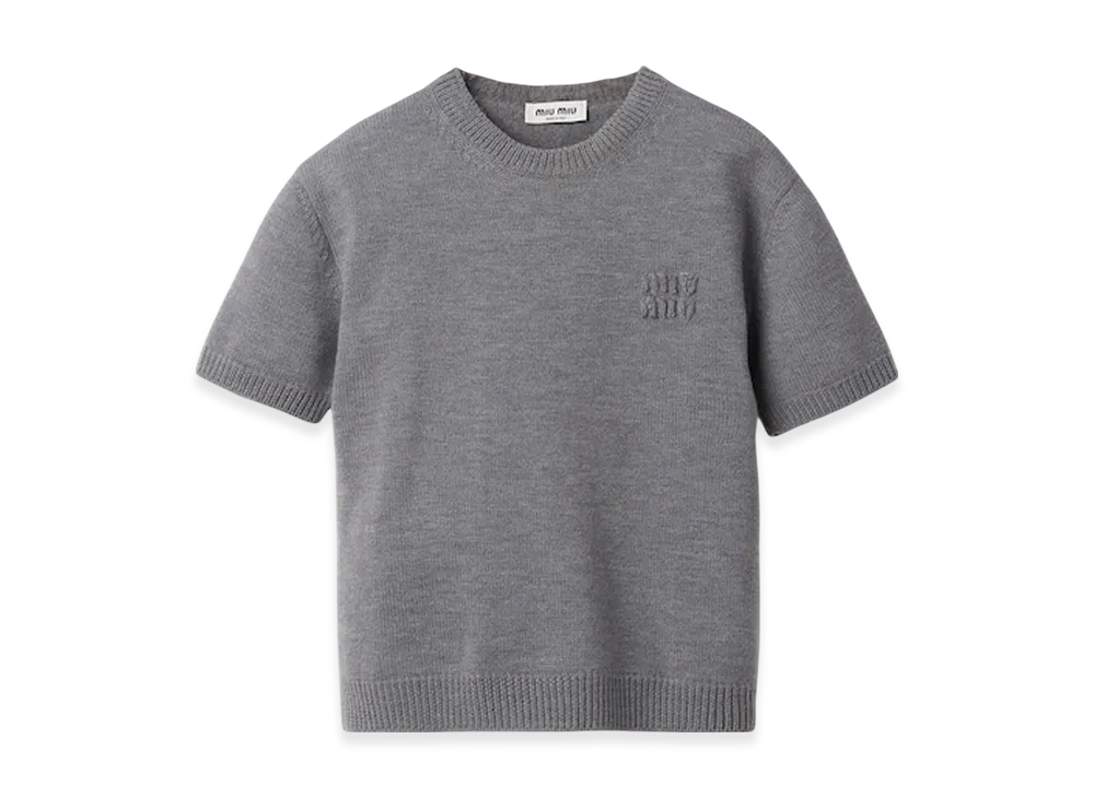 MIU MIU Women's Wool and Nylon Sweater "Grey"