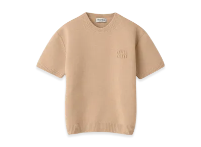 MIU MIU Women's Wool and Nylon Sweater "Biscuit"