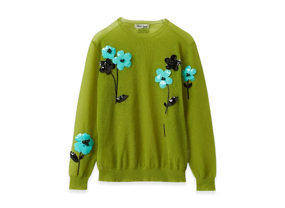 MIU MIU Women's Nylon Sweater "Pistachio Green"