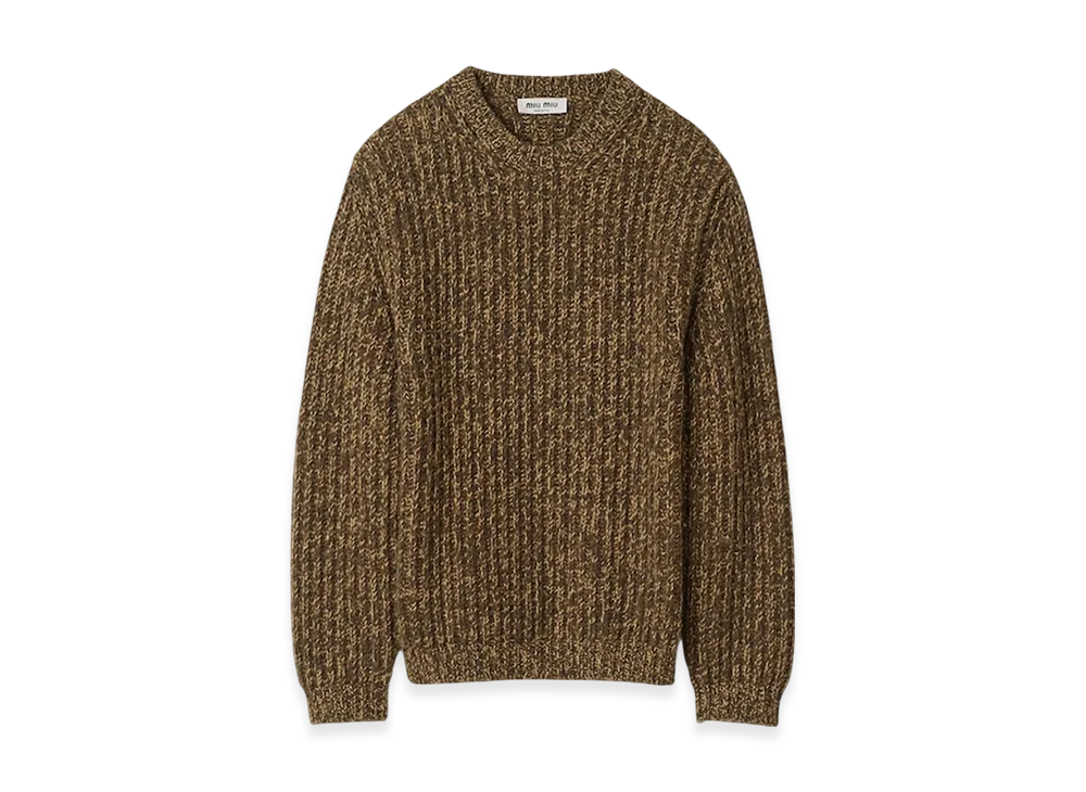 MIU MIU Women's Wool and Cashmere Sweater "Olive Green"