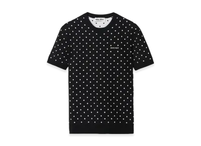 MIU MIU Women's Polka Dot Viscose Sweater "Black/White"