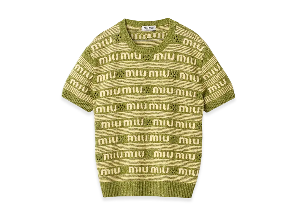 MIU MIU Women's Wool and Cashmere Sweater "Fern Green"