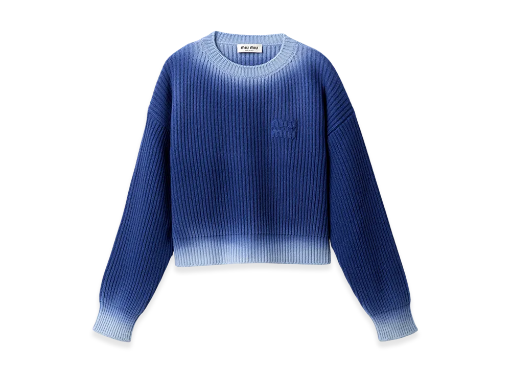 MIU MIU Women's Wool Sweater "Indigo Blue"